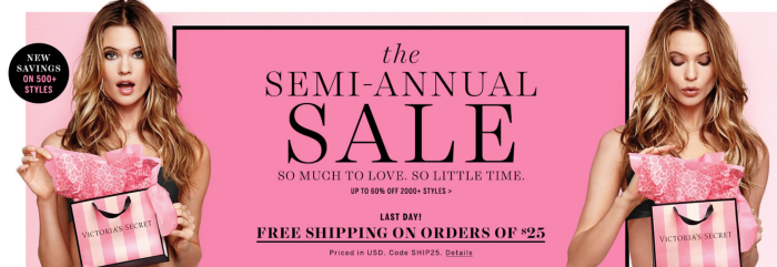 Victoria's Secret มีบริการจัดส่งฟรีสำหรับผู้ซื้อออนไลน์