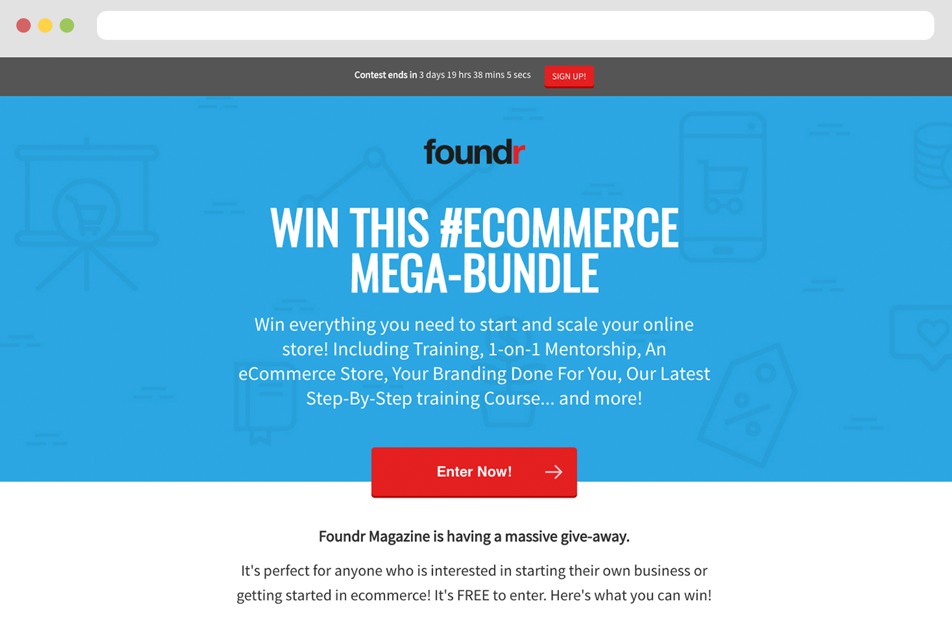 WooCommerce 마케팅 캘린더와 관련된 경품의 예