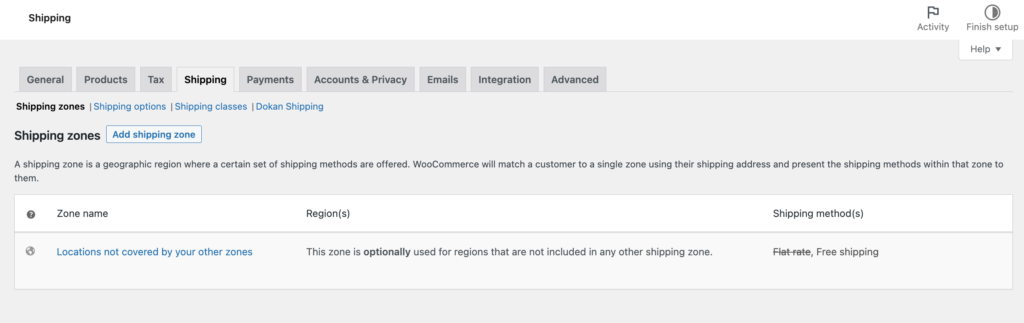 Metodi di spedizione per il negozio WooCommerce