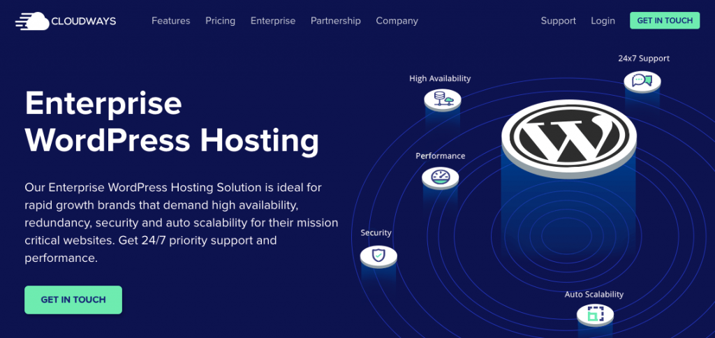 Ceci est une image de l'hébergement WordPress Cloudways