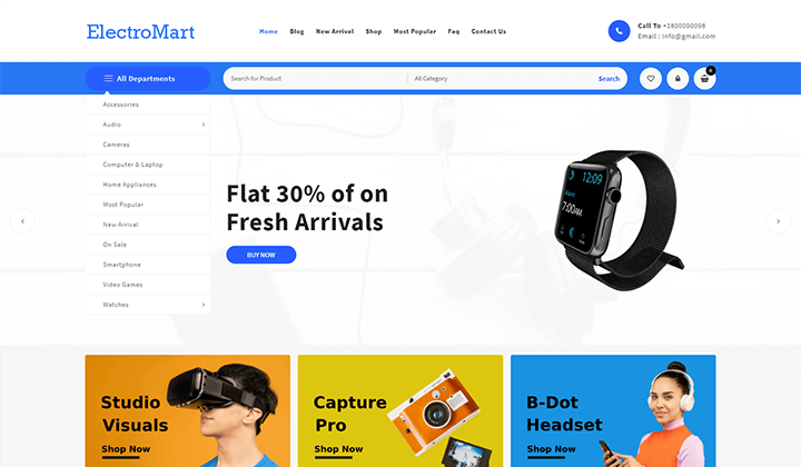 Watch Store 2023 için 9+ En İyi WordPress Temaları 6 ElectroMart 1