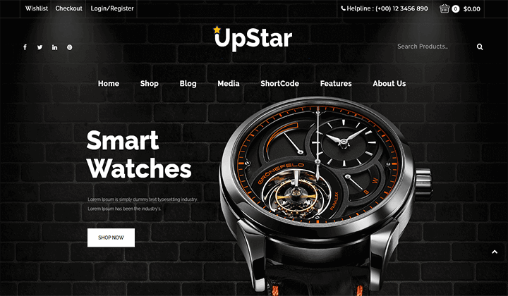 Watch Store 2023 için 9+ En İyi WordPress Temaları 7 upstar 125