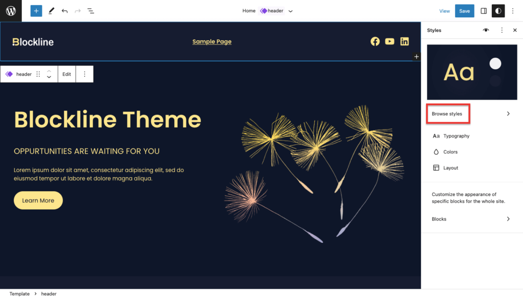 วิธีตั้งค่าเว็บไซต์โดยใช้ WordPress Block Editor 2023 6 blockline 0 324