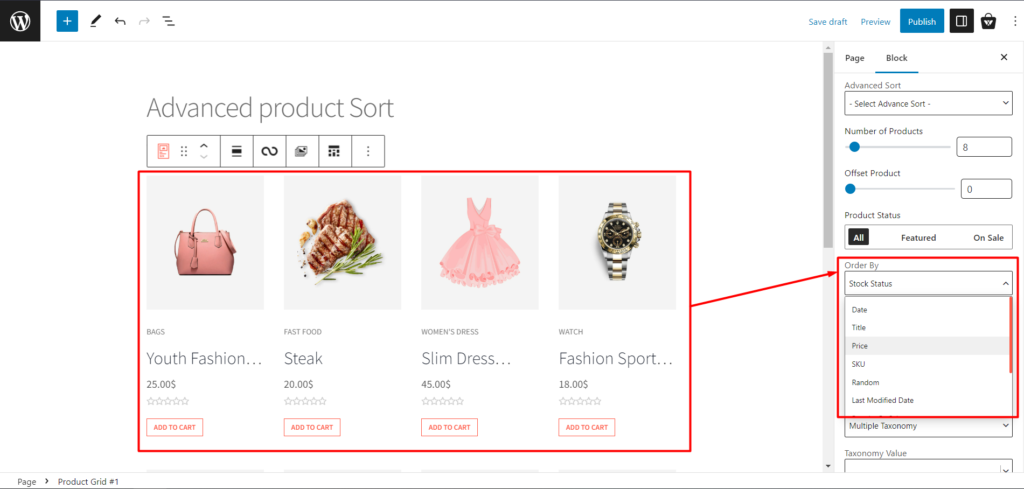 Zahmetsiz Ürün Ayıklama için Yeni ve Gelişmiş ProductX Sorgu Oluşturucu Tanıtımı 6 Product Sort - Order By