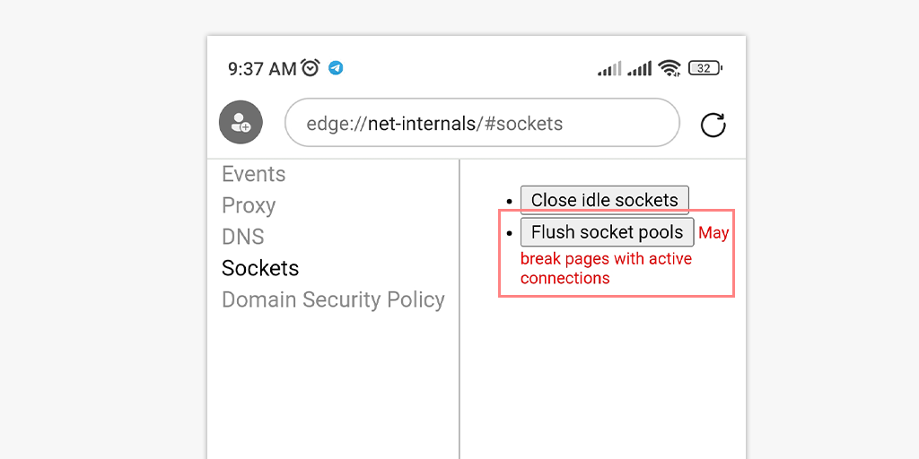 chrome://net-internals/#dns - Chrome 6'da DNS Önbelleğini Temizle chrome://net-internals/#sockets