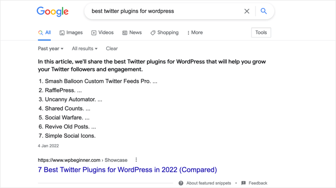 Las tablas de contenido también se usan en fragmentos destacados Tables of Contents Are Also Used in Featured Snippets
