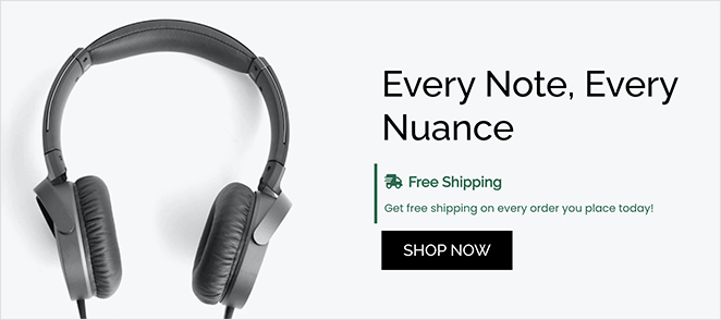 จัดส่งฟรีข้อความยินดีต้อนรับ SeedProd free shipping website welcome message