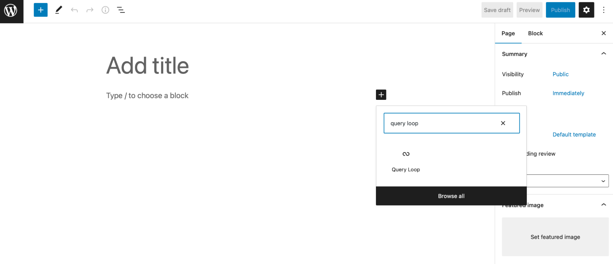găsirea blocului buclei de interogare în WordPress