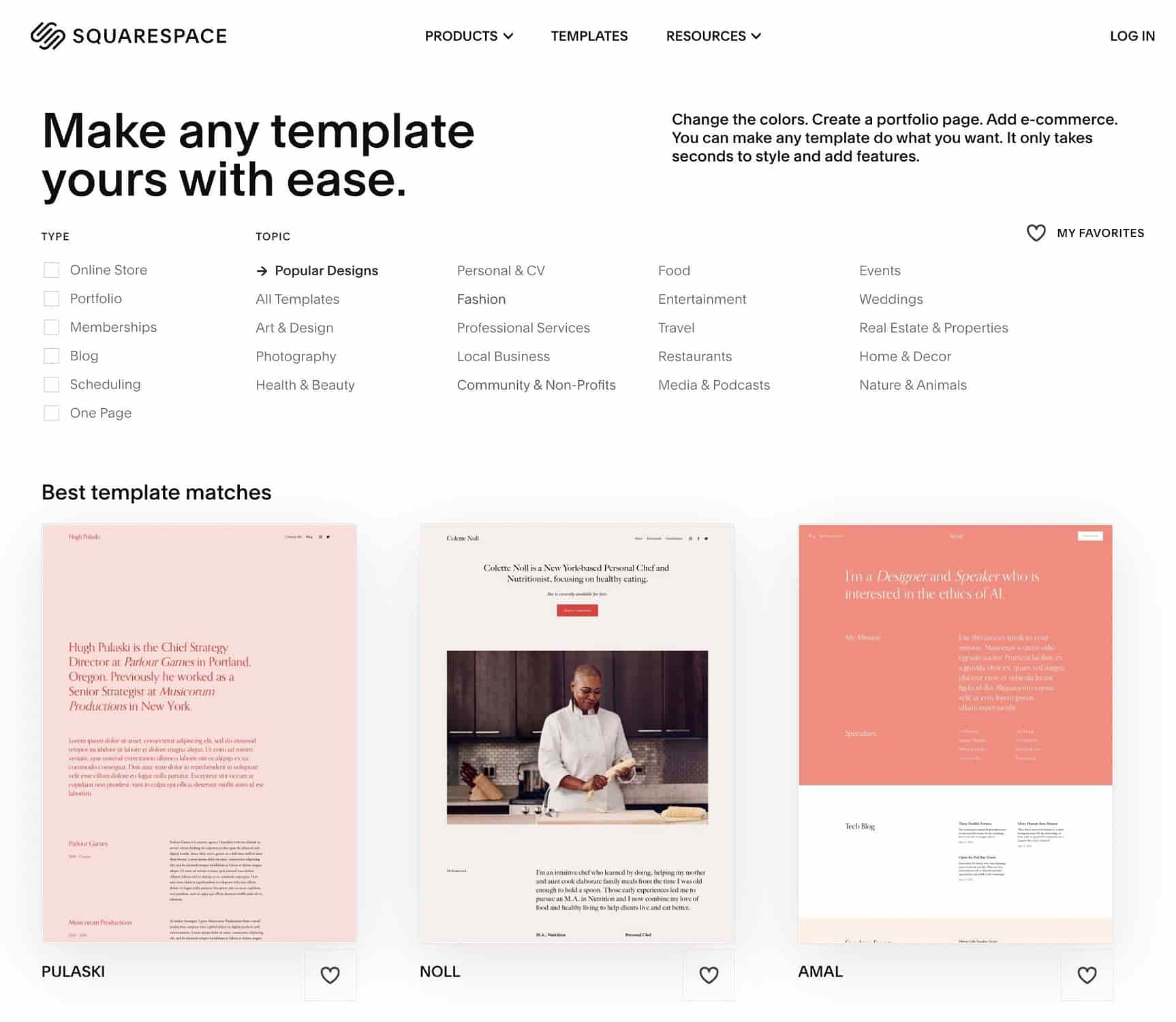 การเปรียบเทียบเทมเพลตระหว่าง GoDaddy กับ Squarespace