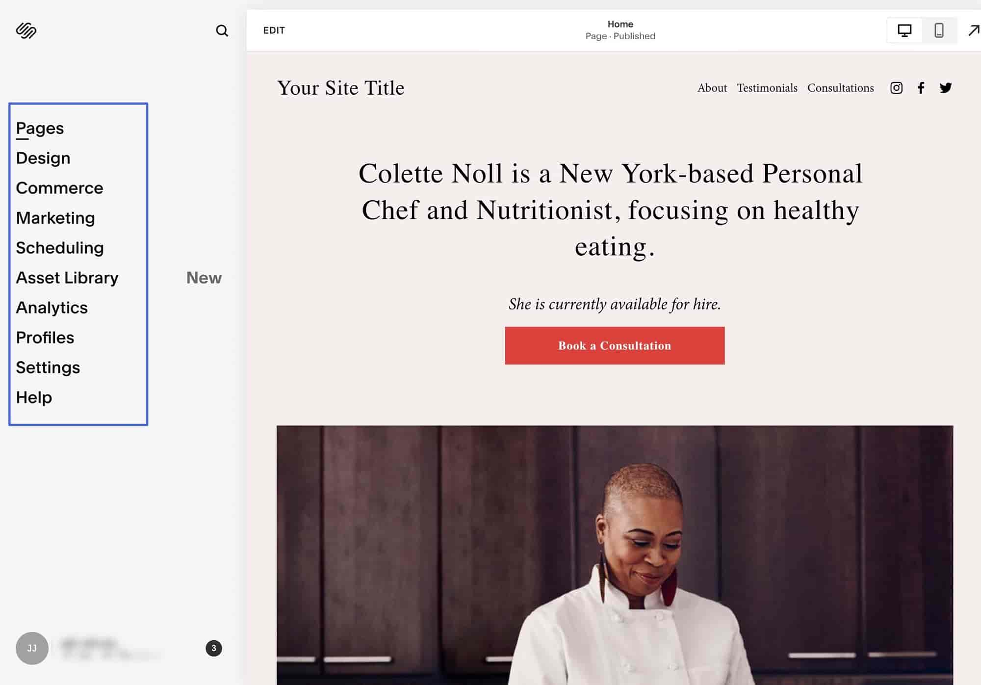 ไปยังหน้าอื่นๆ บน Squarespace