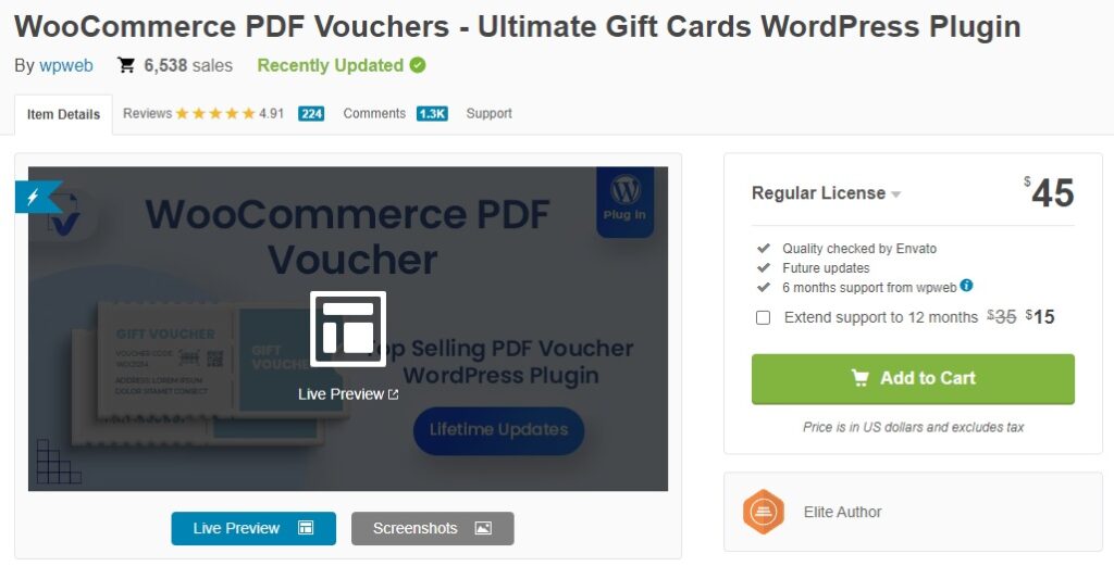 vouchers em pdf plug-ins de vale-presente woocommerce