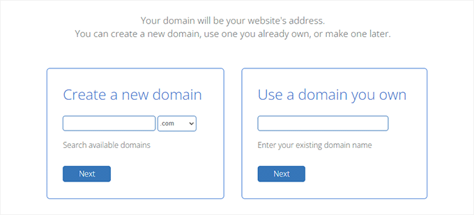 Wybierz nazwę domeny Choose domain name