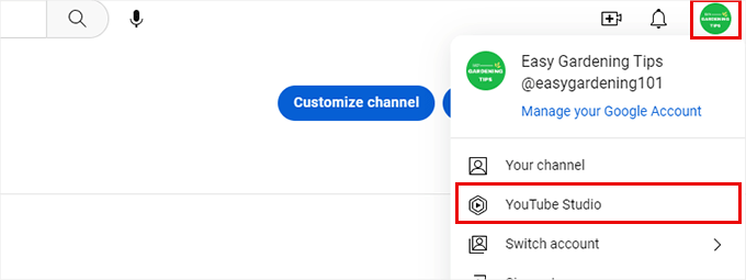 Studio YouTube'a YouTube studio
