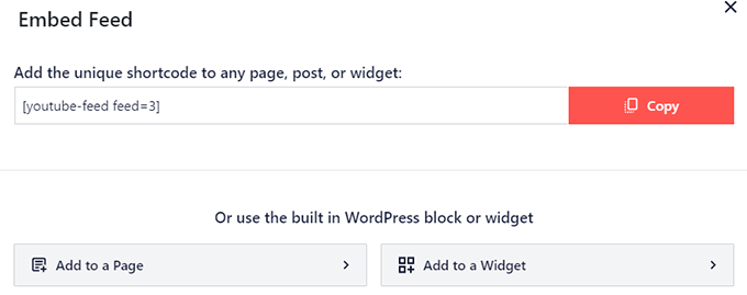 Embed options Embed options