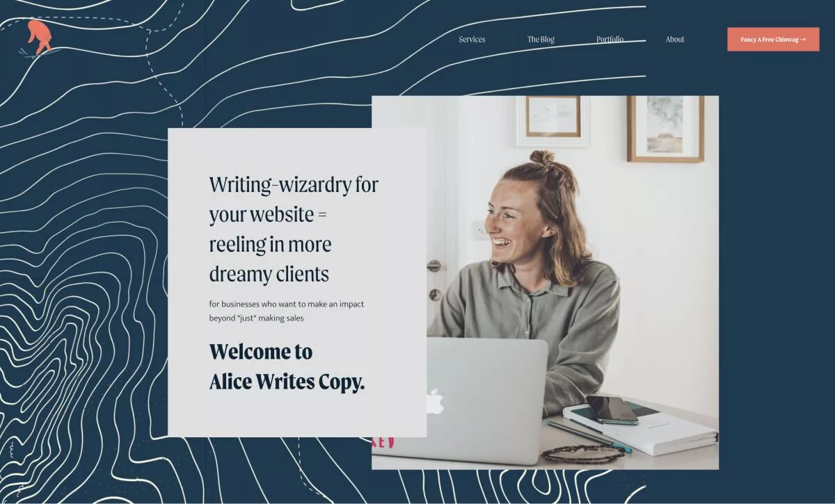 60/30/10 규칙을 구현하는 Alice Writes Copy 웹 사이트.