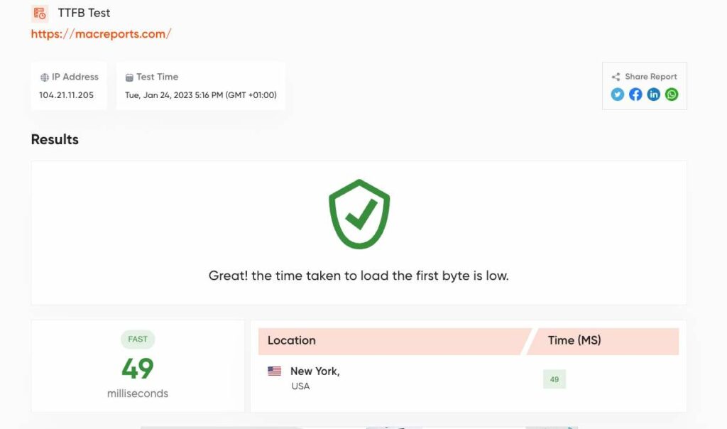 cloudways ホスティング速度のテスト
