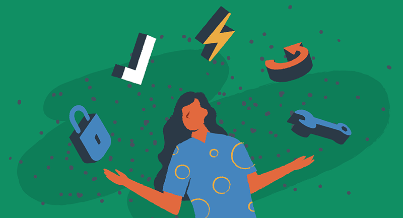 WordPress のすべてのタスクについて考える女性