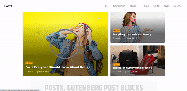 Cómo mostrar videos de WordPress como imagen destacada con PostX 19 Featured Video Pop Up