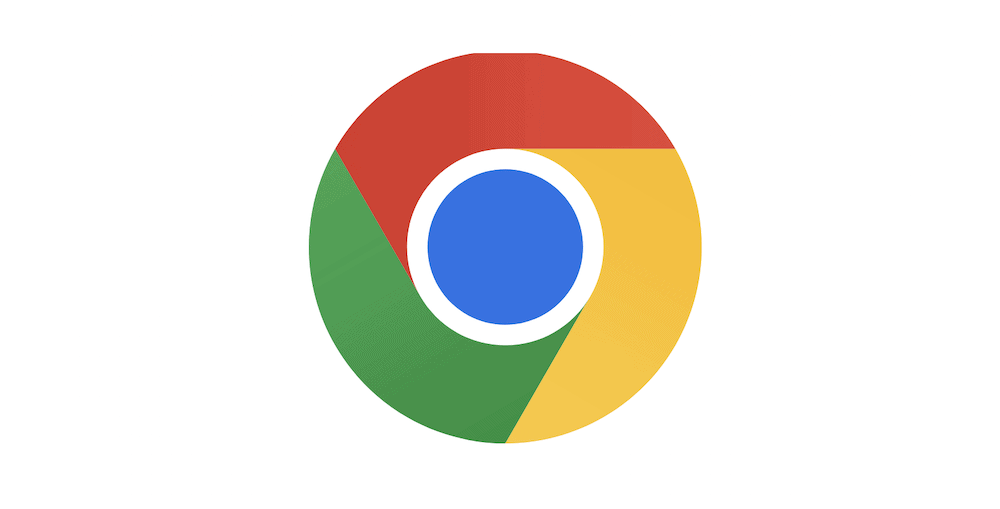 El círculo de Google Chrome, que muestra un círculo exterior segmentado en rojo, verde y amarillo. También hay un círculo interior azul rodeado por un borde blanco.