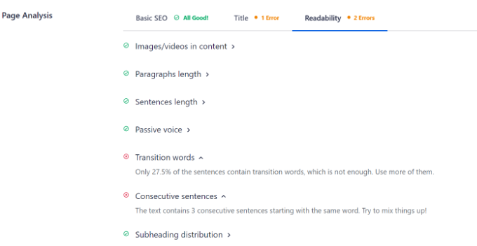 Analizați lizibilitatea conținutului Analyze content readability