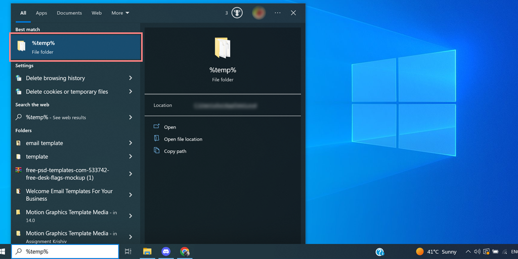 Come errore DNS_PROBE_FINISHED_BAD_CONFIG? (10 Modi) 15 Deleting Temporary Files in Windows