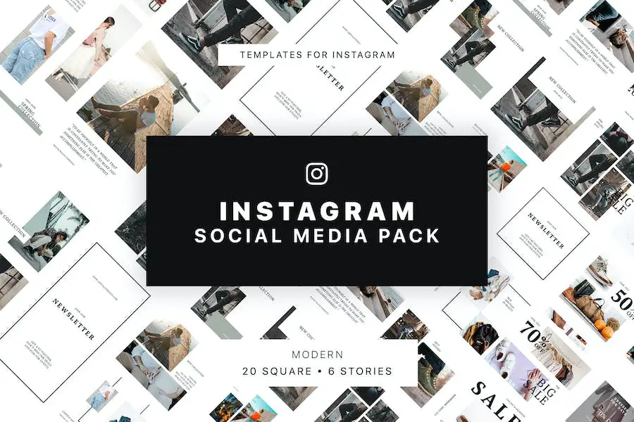 ชุดโซเชียลมีเดีย Instagram สมัยใหม่ -