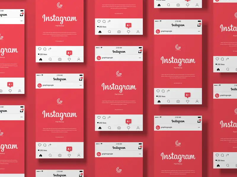 Instagram Post Mockup สำหรับปี 2020 -