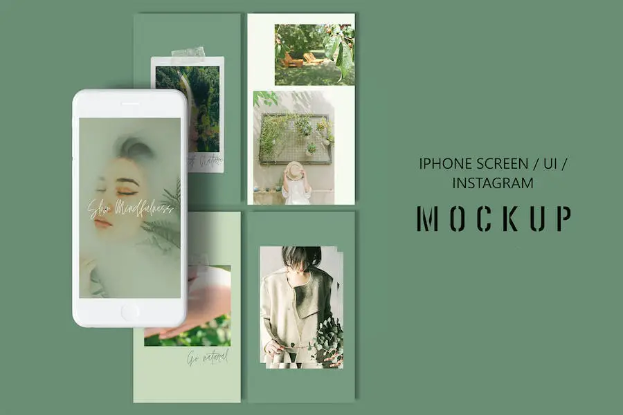 หน้าจอโทรศัพท์ / UI / Instagram Mockup -