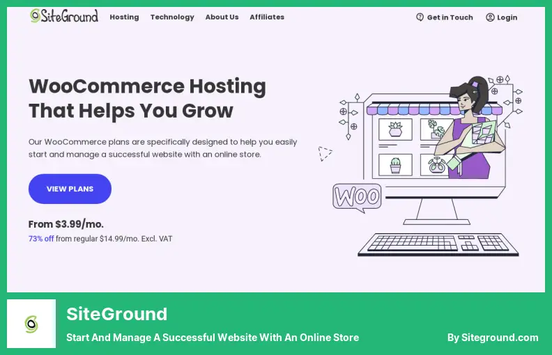 SiteGround - 온라인 스토어로 성공적인 웹사이트 시작 및 관리