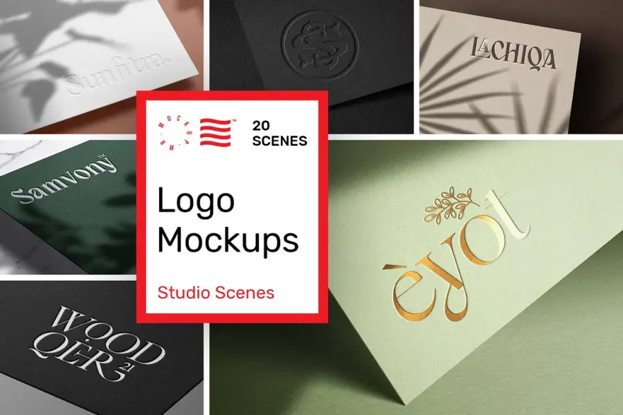 Pacote de maquete de logotipo - impressão em papel -