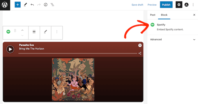 WordPress Spotify 区块 The WordPress Spotify block