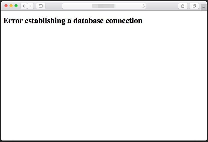 error al establecer una conexion de base de datos en wordpress