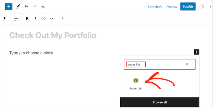 Super List WordPress 블록 The Super List WordPress block