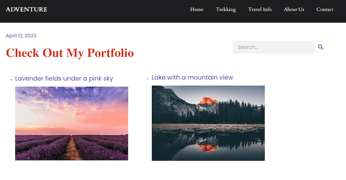 Super List Block 플러그인을 사용하여 만든 멀티미디어 목록 A multimedia list created using the Super List Block plugin