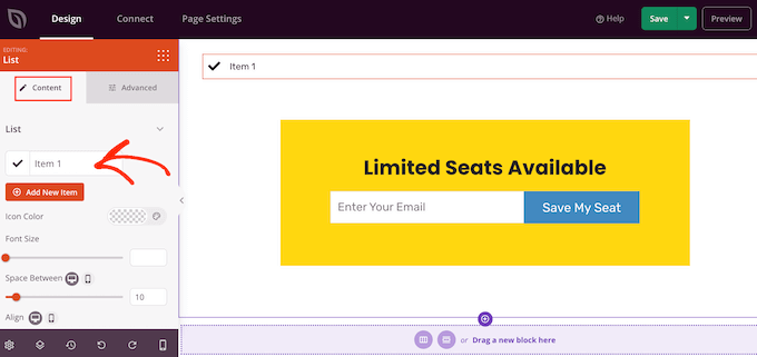 페이지 빌더 플러그인을 사용하여 목록에 항목 추가 Adding items to a list using a page builder plugin