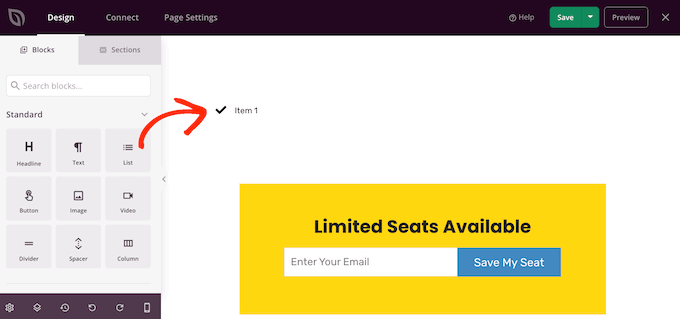 페이지 템플릿에 SeedProd 목록 블록 추가 Adding the SeedProd list block to a page template