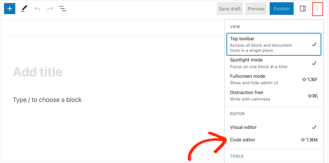 WordPress 코드 편집기 열기 Opening the WordPress code editor