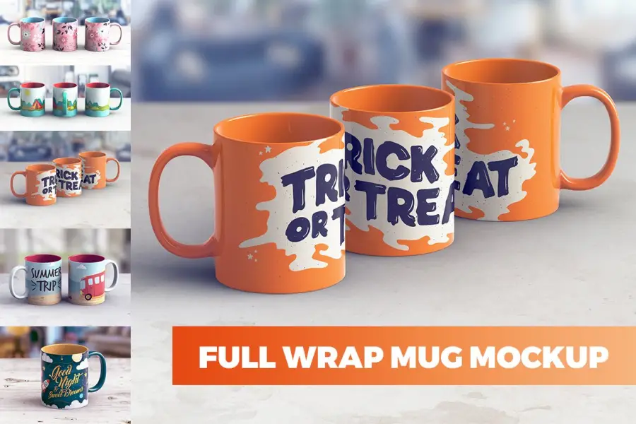 Tam Kaplama Kupa MockUp -