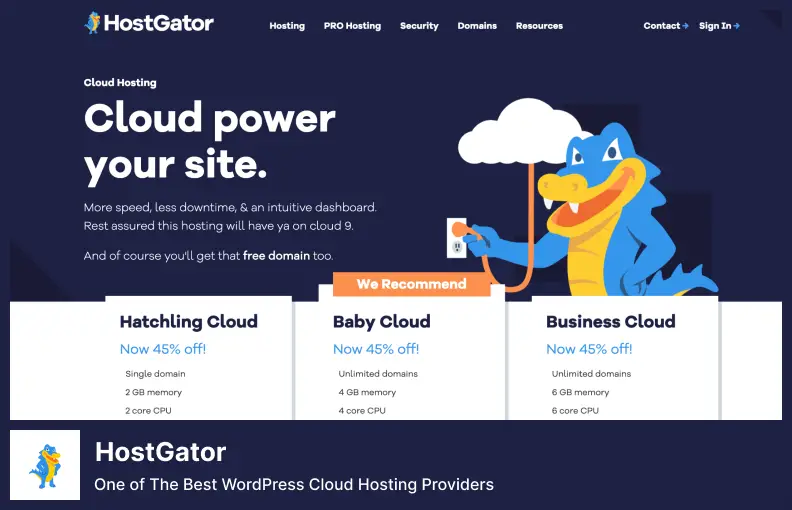 HostGator - uma tonelada de opções de hospedagem de sites