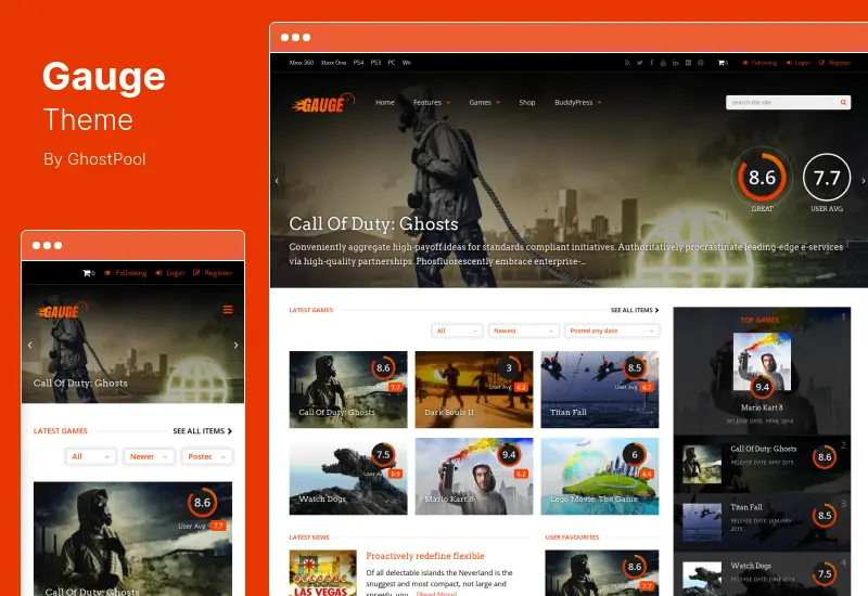 ธีมมาตรวัด - ธีม WordPress รีวิวอเนกประสงค์