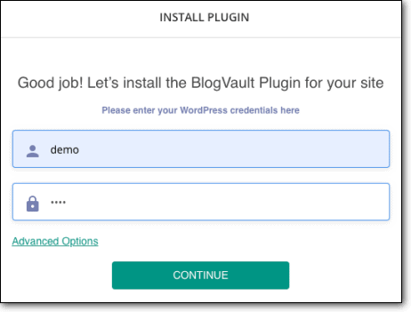 installa il plug-in di blogvault