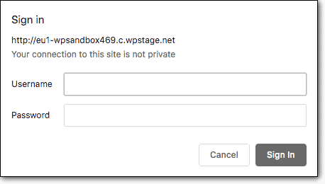 accesso allo staging di blogvault