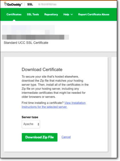 télécharger le certificat ssl godaddy