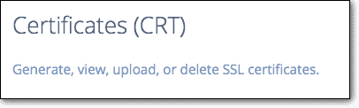 générer un certificat sur cpanel