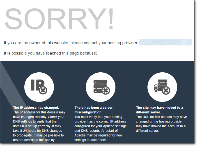 Site suspendat gazdă web