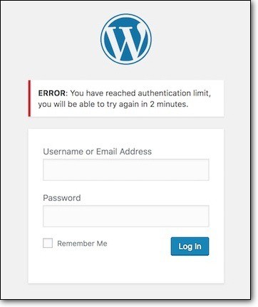 Mencapai batas pada Login WordPress