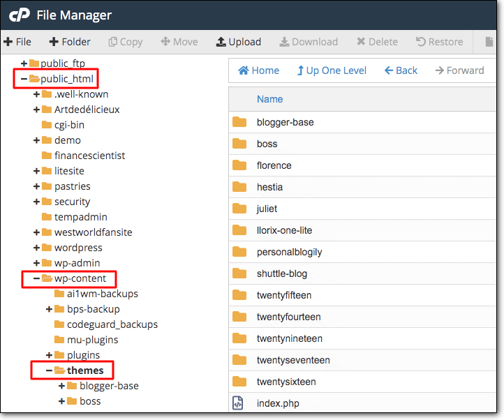 Pulizia manuale del malware nei file del tema WordPress tramite Filezilla