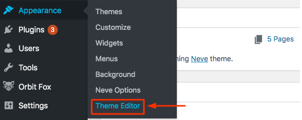 Editor Tema dari Menu Tampilan