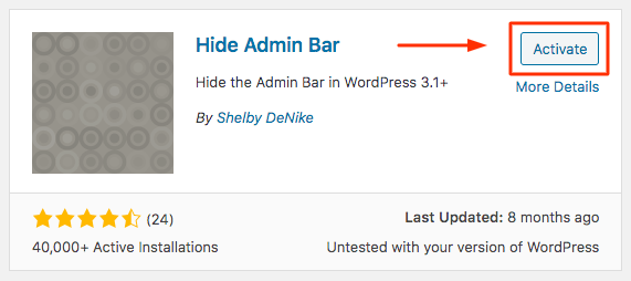 Sembunyikan Plugin Admin Bar di Repositori WordPress