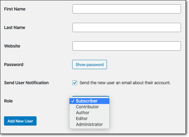 บทบาทของผู้ใช้ใน WordPress